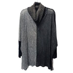 Alembika Tunic Top XL Colorblock Metallic Avant Garde Lagenlook Dramatic Layered